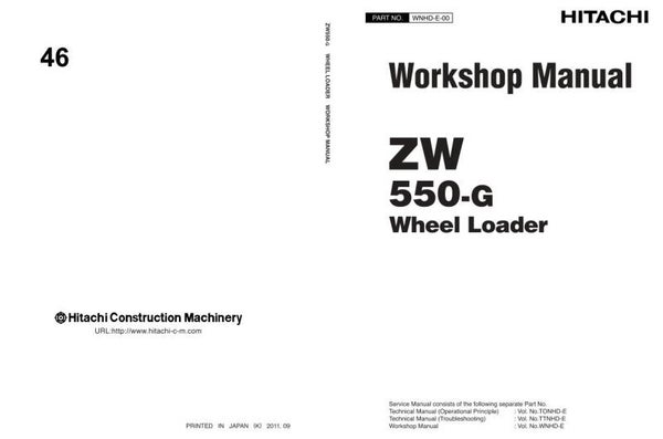 33D 46 Hitachi ZW550-G Wheel Loader Workshop Manual 364 pages