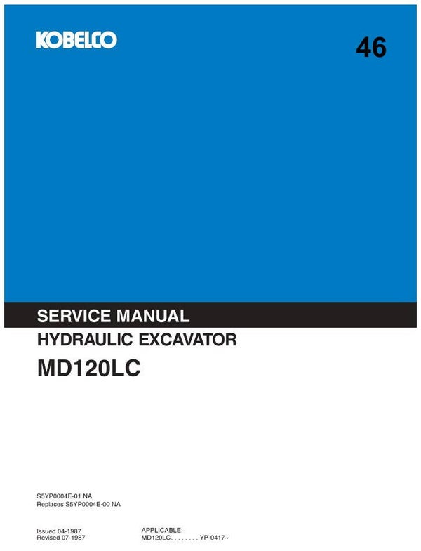 KB  46 Kobelco MD120LC Excavator Service Repair Manual 470 pages