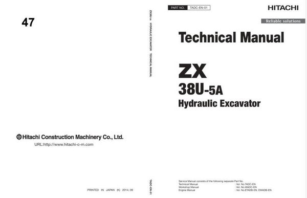 *+ 47 Hitachi ZX38U-5A Excavator Technical Manual 395 pages