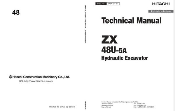*+ 48 Hitachi ZX48U-5A Excavator Technical Manual 427 pages