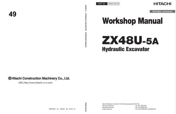 *+ 49 Hitachi ZX48U-5A Excavator Workshop Manual and Diagrams 435 pages