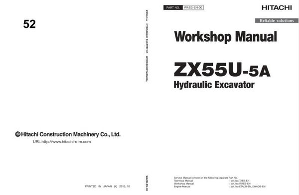 *+ 52 Hitachi ZX55U-5B Excavator Workshop Manual and Diagrams 783 pages