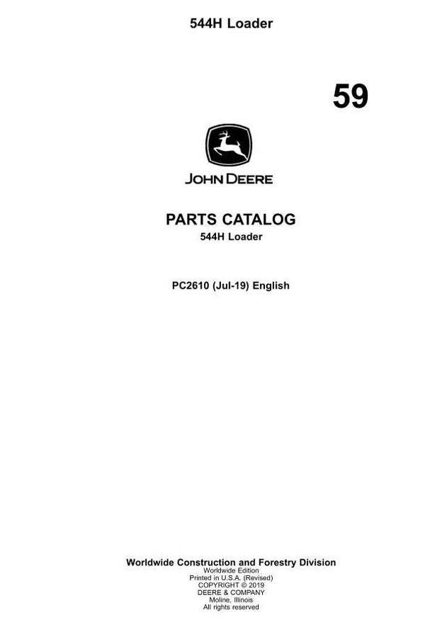 JD  59 John Deere 544H Loader Parts Manual 943 pages