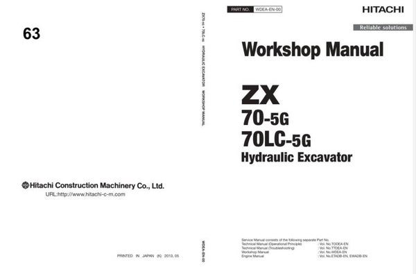 *+ 63 Hitachi ZX70-5G, ZX70LC-5G Workshop Manual and Diagrams 435 pages