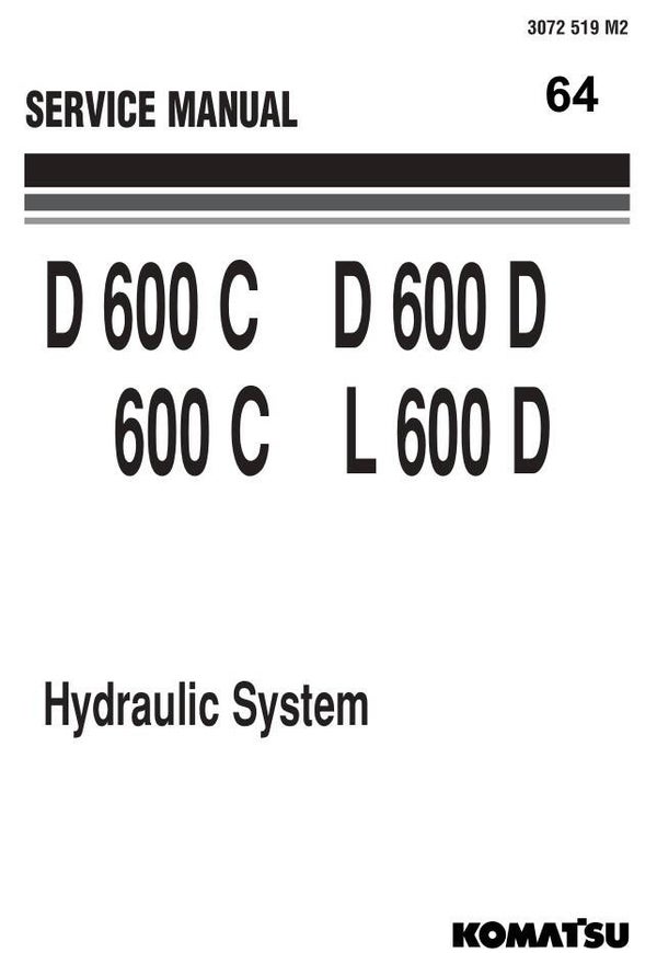 KM  64 Komatsu D600C, D600D, 600C, L600D Bulldozer Hydraulic System 114 pages