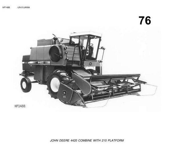 JD  76 John Deere 4420 Harvester Parts Manual 531 pages
