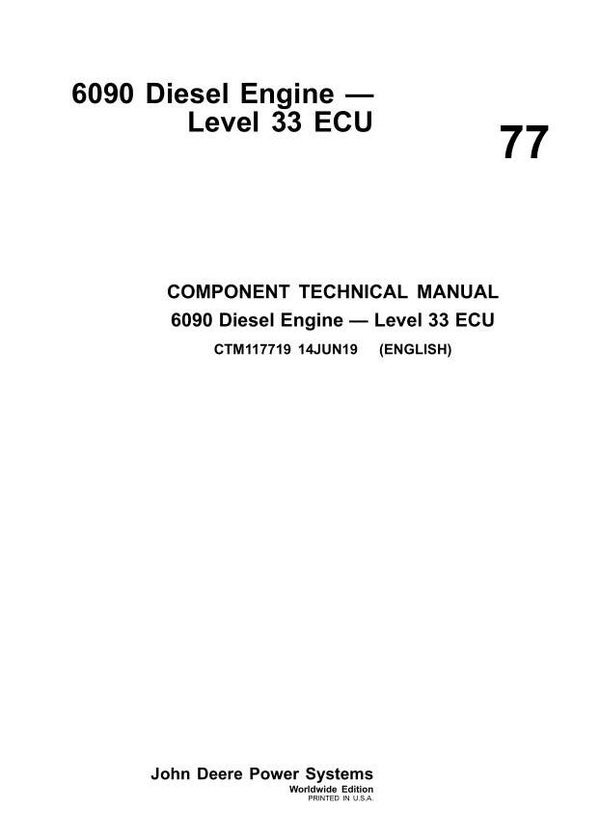 JD  77 John Deere 6090 Diesel Engine Technical Manual 2636 pages