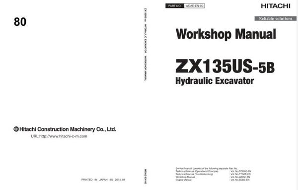 *+ 80 Hitachi ZX135US-5B Workshop Manual and Diagrams 1244 pages