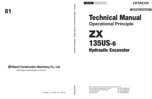 *+ 81 Hitachi ZX135US-6 Technical Manuals 998 pages
