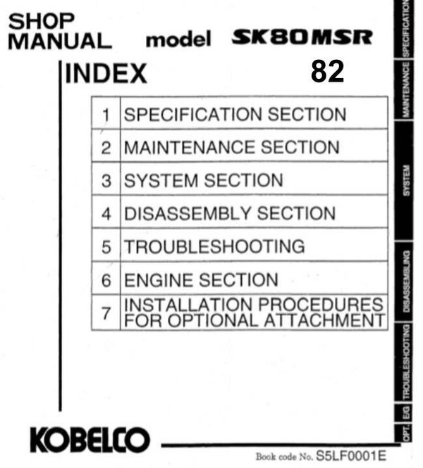 KB 82 Kobelco SK80MSR Workshop Manual 894 pages