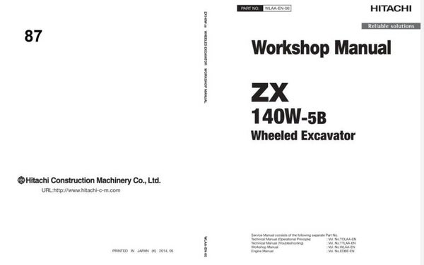 *+ 87 Hitachi ZX140W-5B Workshop Manual 761 pages