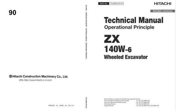 *+ 90 Hitachi ZX140W-6 Technical Manuals 1460 pages