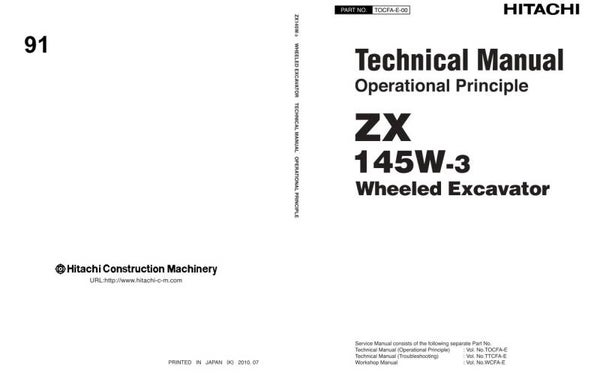 *+ 91 Hitachi ZX145W-3 Technical Manuals 1139 pages