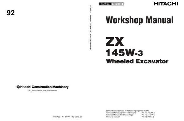 *+ 92 Hitachi ZX145W-3 Workshop Manual and Diagrams 786 pages