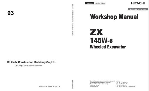 *+ 93 Hitachi ZX145W-6 Workshop Manual and Diagrams 1006 pages