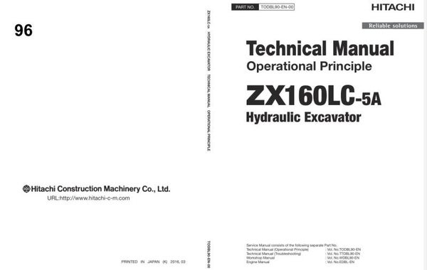 *+ 96 Hitachi ZX160LC-5A Technical Manuals 842 pages