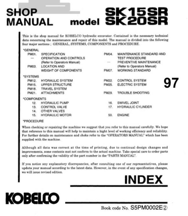 KB 97 Kobelco SK140LC-8 to SK480LC-8 Service Repairing Manual 795 pages