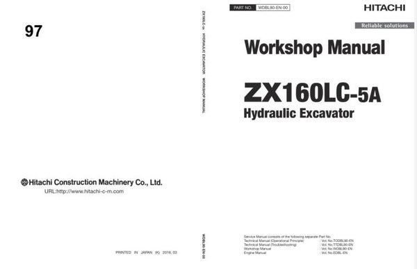 *+ 97 Hitachi ZX160LC-5A Workshop Manual and Diagrams 526 pages