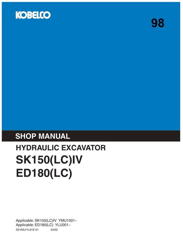 KB 98 Kobelco SK150(LC)IV, ED180LC Workshop Repair Manual 854 pages