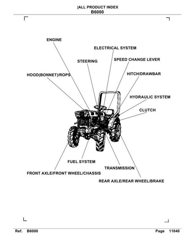 Kubota B6000 Parts Manual