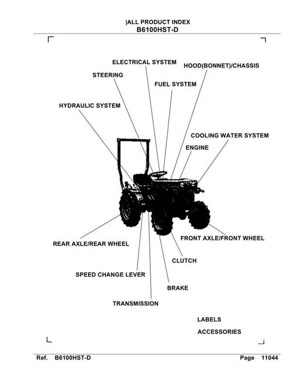 Kubota B6100HST-D Parts Manual