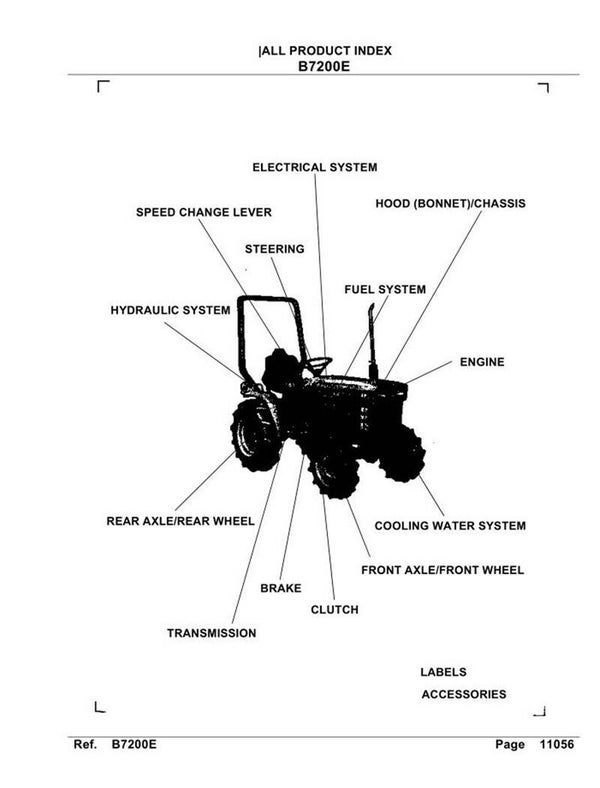 Kubota B7200E 2WD Parts Manual