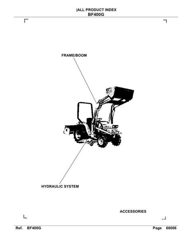 Kubota-BF400G Loader Parts Manual