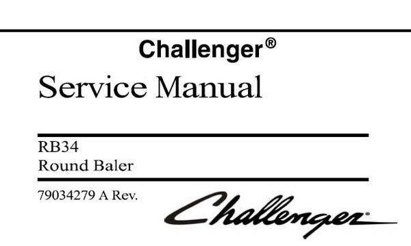 CH Challenger RB34 Round Baler Service Repair Manual SD