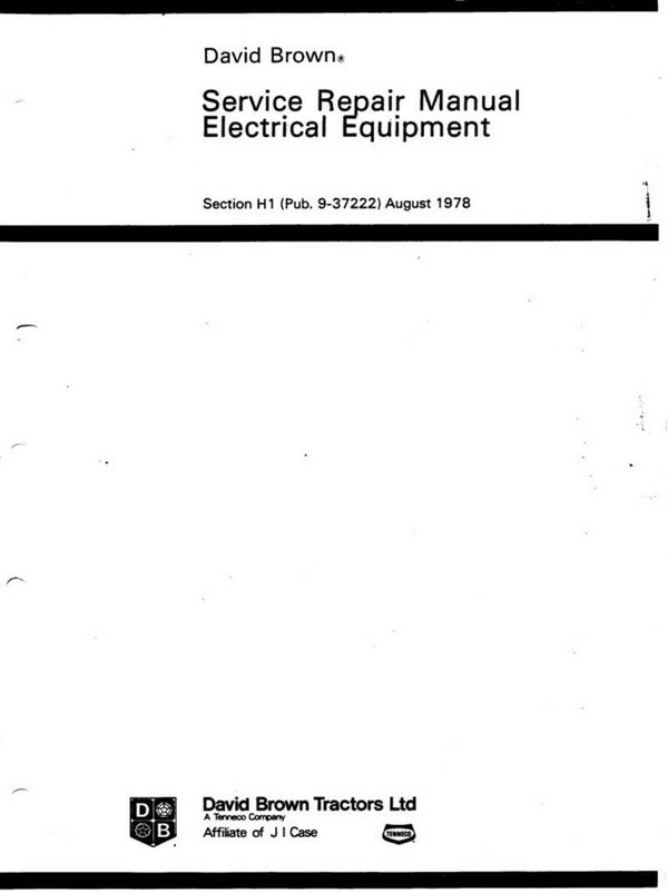 David Brown General Electrical System Manual