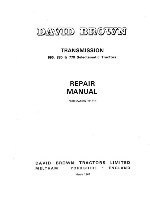 DB 770-1200 clutch repair Workshop Manual