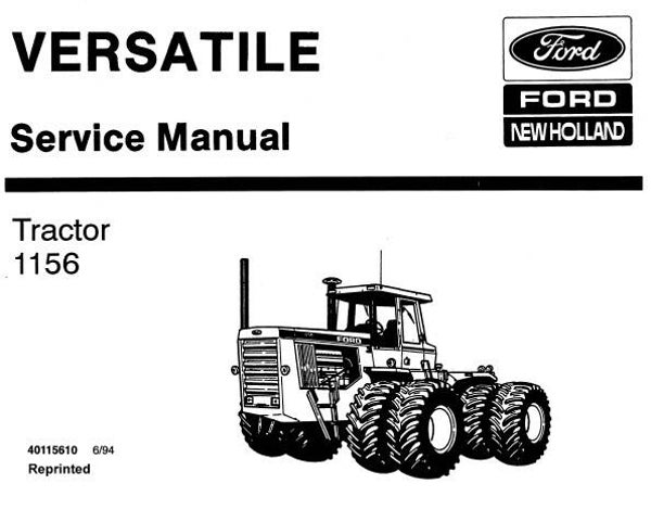NHTR Ford New Holland 1156 Tractors (versatile) Service Repair Manual SD