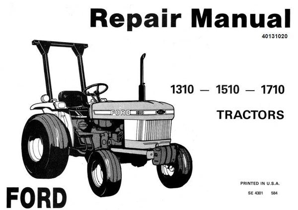NHTR Ford New Holland 1310, 1510, 1710 Tractors Service Repair Manual SD