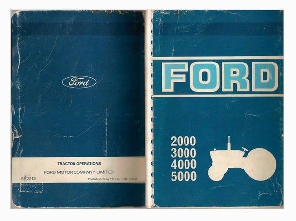 Ford 2000 3000 4000 5000 Tractors Operators Manual