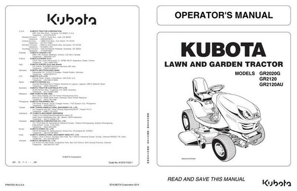 Kubota Mowers GR series Operators Manual