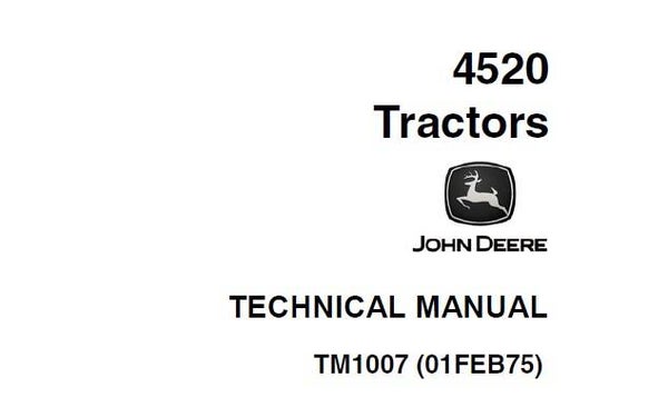 JD01 John Deere 4520 Tractor Technical Manual (TM1007) SD
