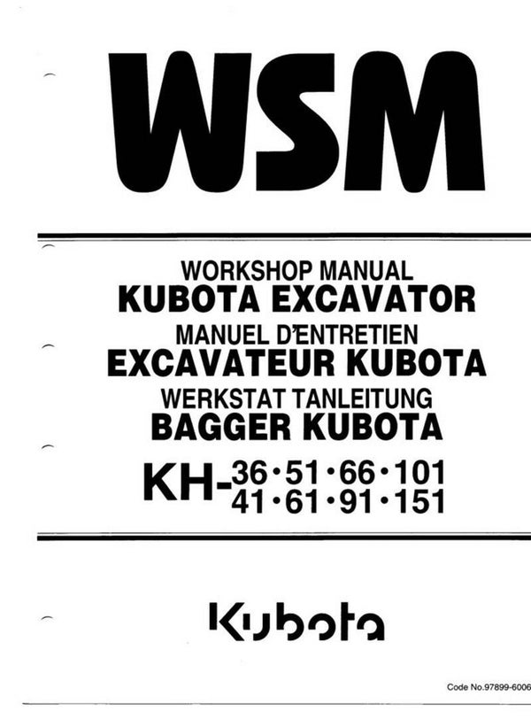 Kubota-Excavator-KH-36-41-51-61-66-91-101-151-Workshop Manual