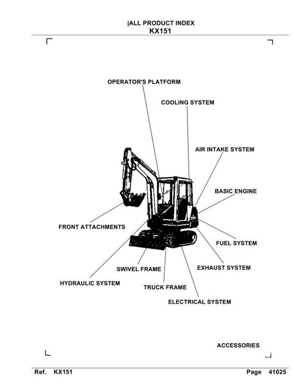 Kubota KX151 parts Manual