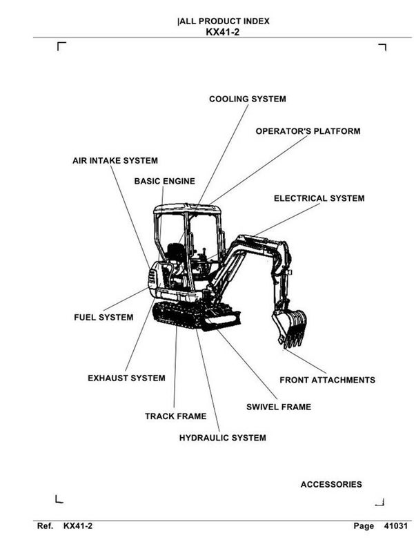 Kubota KX41-2 parts Manual