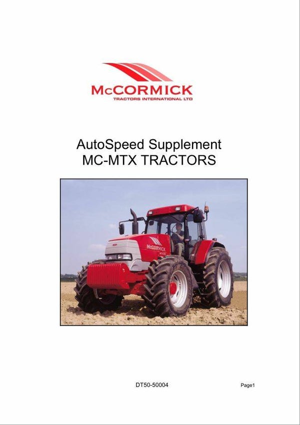 McCormick MTX 120 135 150 Tractors Workshop Manual