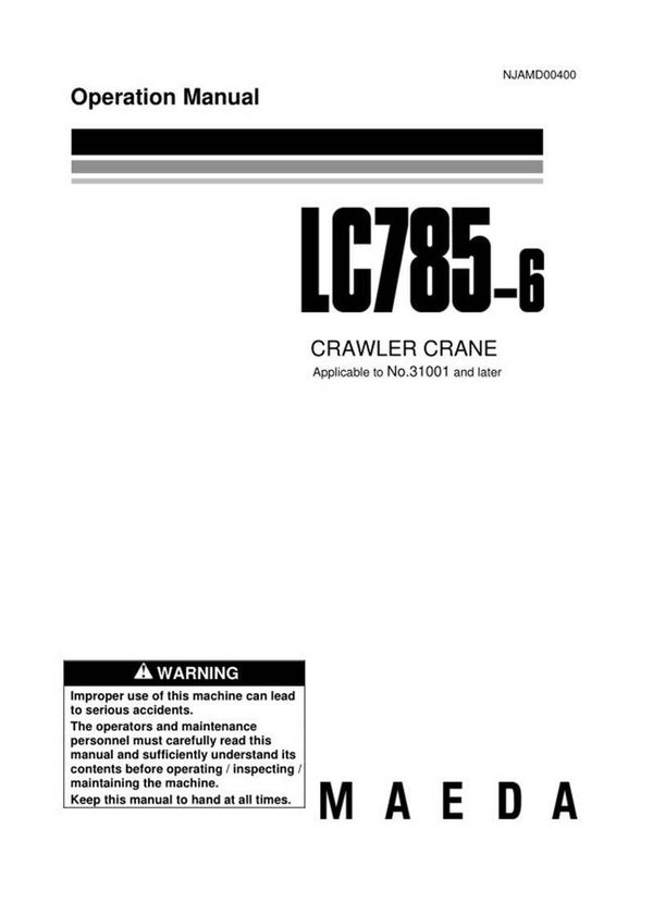 Maeda-LC785-Operation-Manual