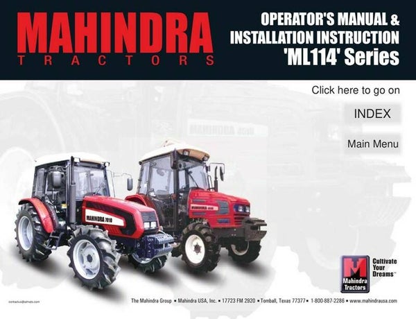 Mahindra-ML114-Loader-Manual