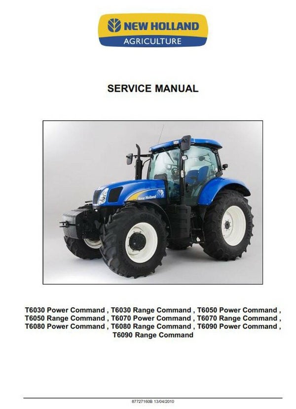 New Holland T6030 T6050 T6070 T6080 Parts Manual