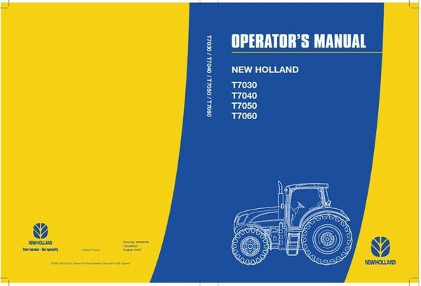 New Holland T8000 Series Tractors Operators Manual