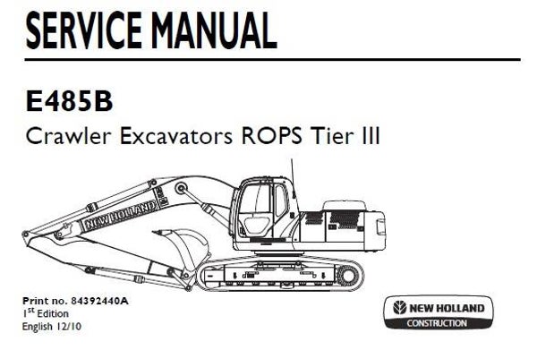 NHE New Holland E485B ROPS Tier III Crawler Excavators Service Repair Manual SD