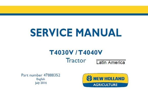 NHTR New Holland T4030V , T4040V Tractor Service Repair Manual LTM SD