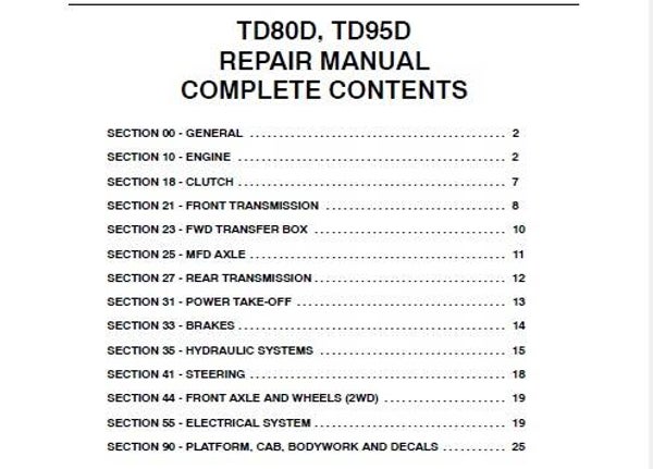 NHTR New Holland TD80D, TD95D Tractor Service Repair Manuall SD