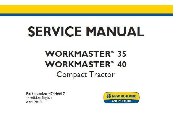 NHTR New Holland Workmaster 35 , Workmaster 40 Compact Tractor Service Repair Manual SD
