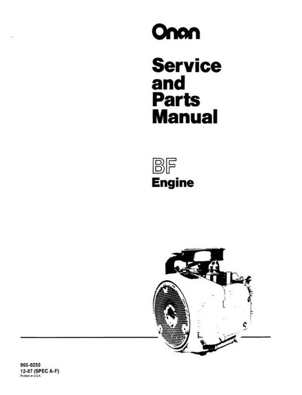 Onan-Engine-BF-965-0250-SM-PM-0540 Engine  Repair Manual