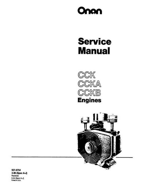Onan-Engine-CCK-CCKA-CCKB-927-0754-SM-0680 (1) Engine  Repair Manual