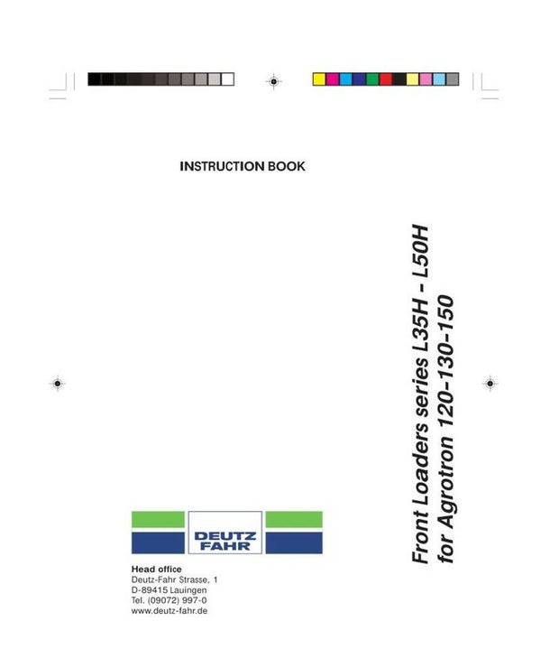Deutz Agrotron Front Loaders Operators Manual
